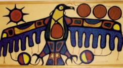 Norval Morrisseau painting of a Thunderbird