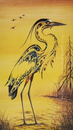 Ray Baptiste painting called Blue Heron