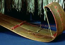 A traditional Ojibwa toboggan.