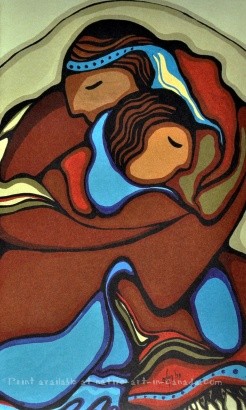 "Moment of Commitment" by Ojibwa artist Daphne Odjig
