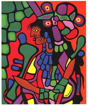 Painting by Norval Morrisseau entitled "The Great Mother".